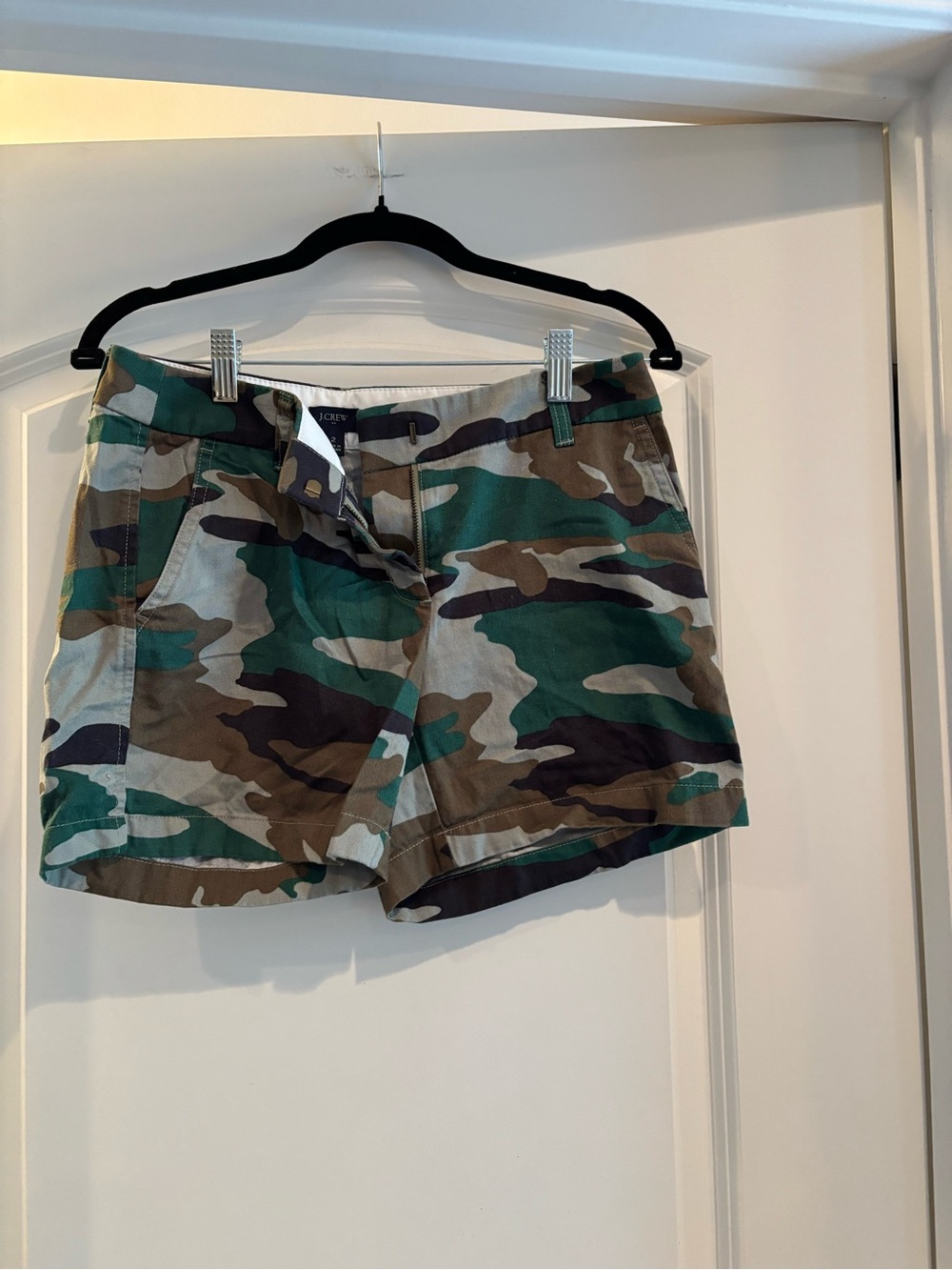 J. Crew Factory Women’s Camo Shorts in Green & Brown
